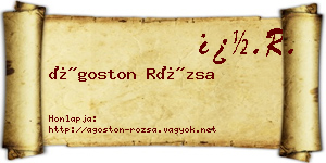 Ágoston Rózsa névjegykártya