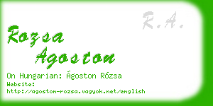 rozsa agoston business card