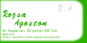 rozsa agoston business card